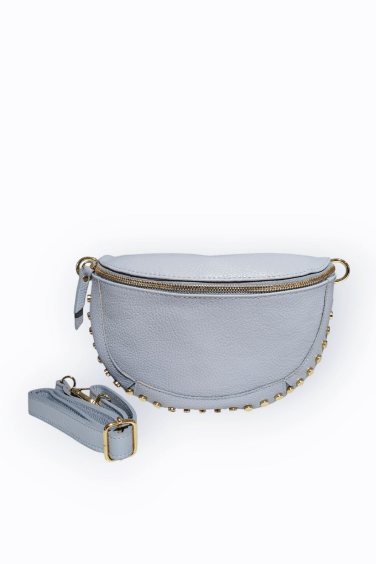 BM734 Sky Blue Leather Belt Bag