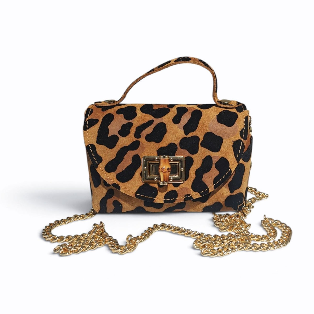 BM846 Leopard Print Suede Crossbody Bag