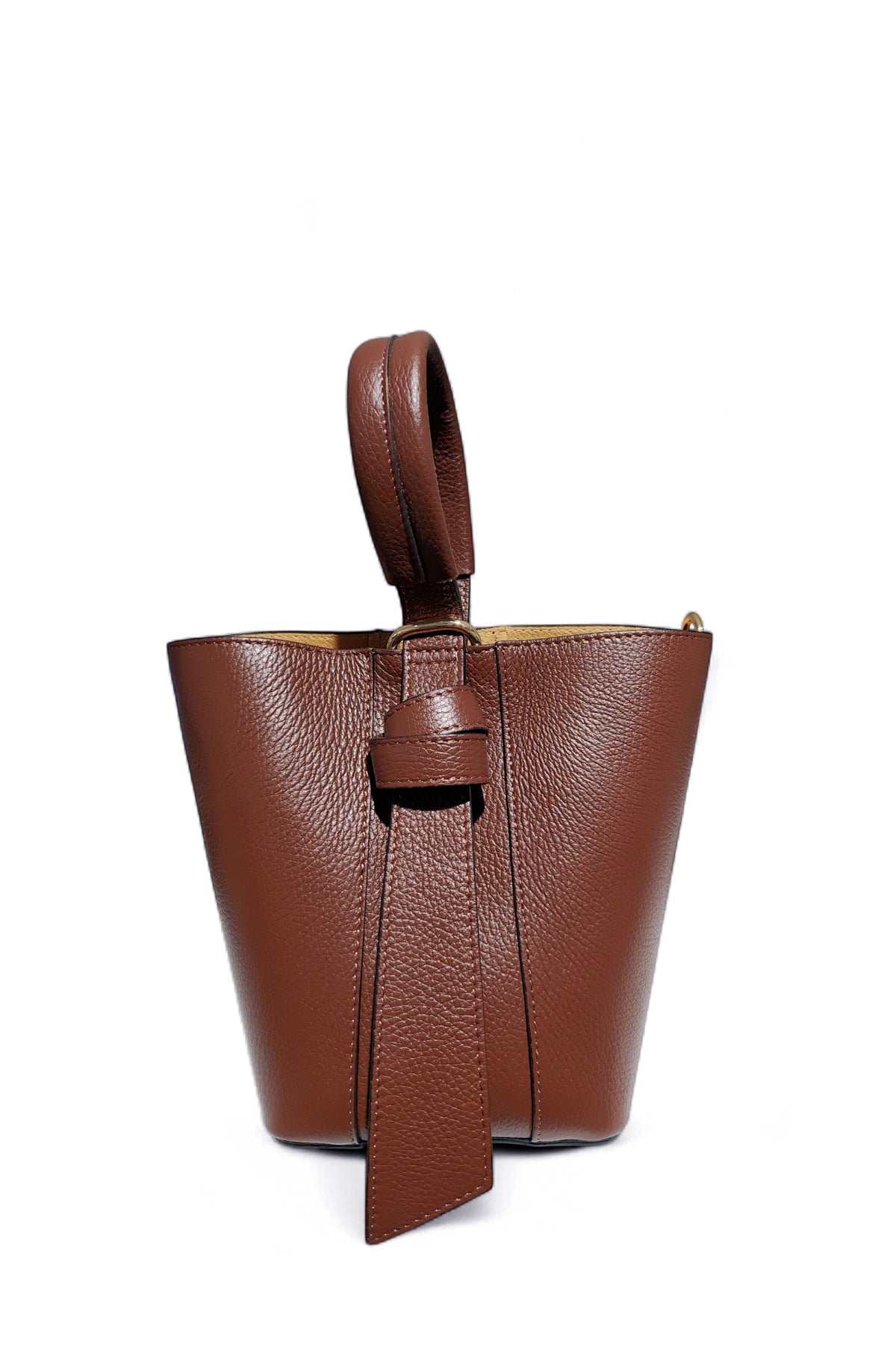 BM832 Mocha Leather Bucket Bag