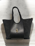 BM939 Black Suede Panel Tote