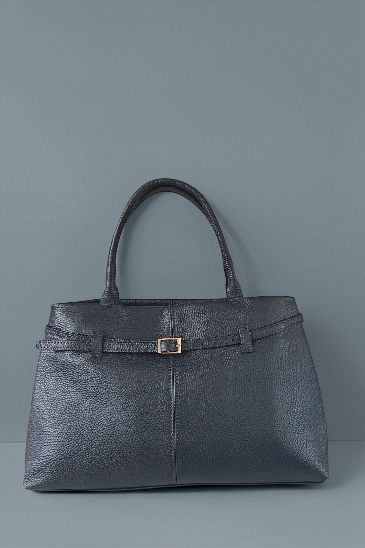 BM036 Navy Leather Tote Bag