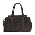 BM866 Black Suede Satchel Bag