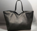 BM855 Black Leather Tote Bag