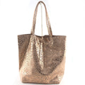 AG022 Powder Pink Metallic Leopard Tote Bag