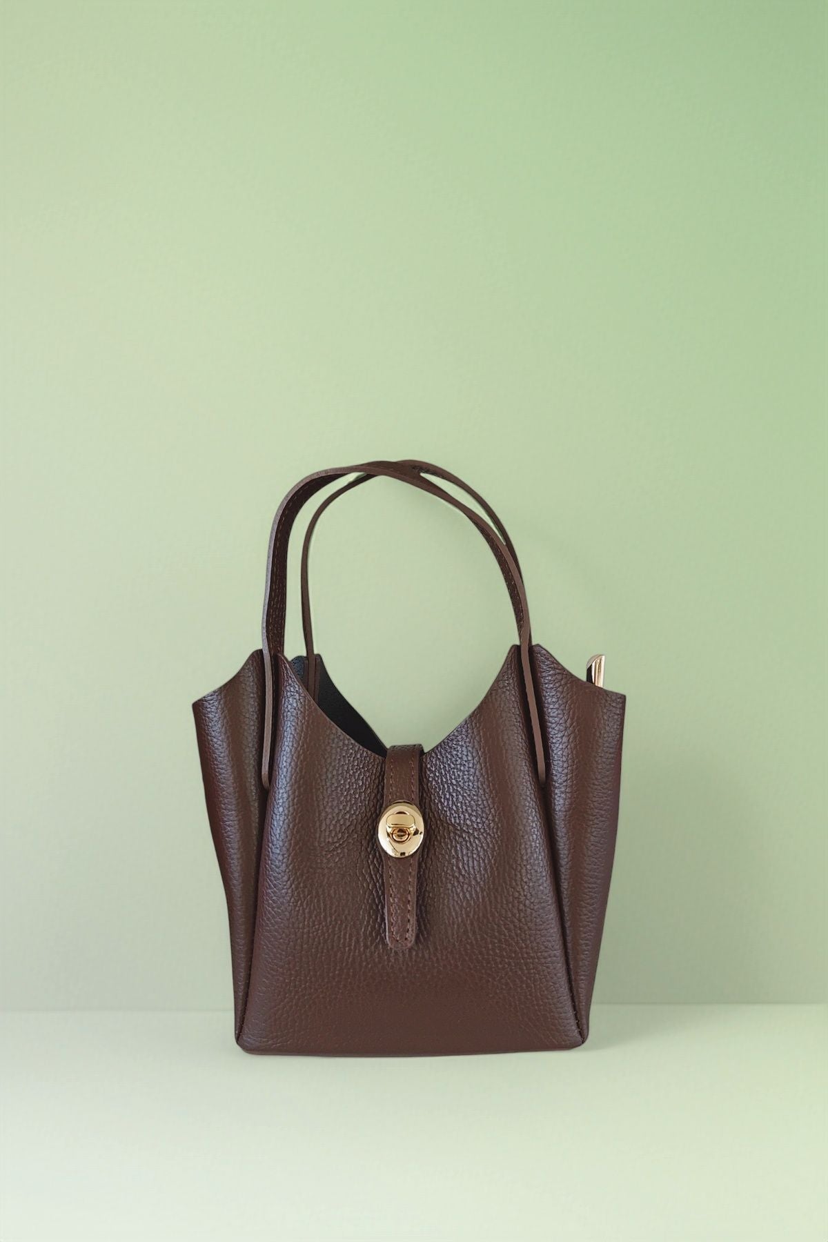 BM099 Mocha Leather Shoulder Bag