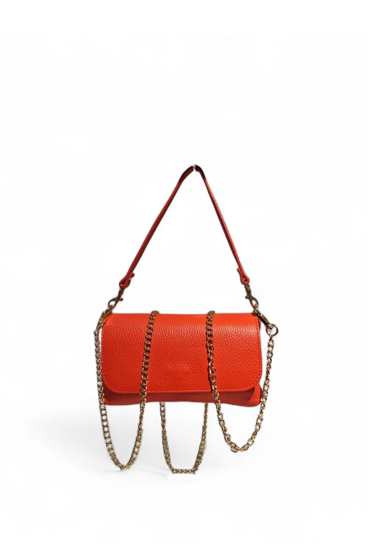 BM625 Dark Orange Leather Crossbody Bag