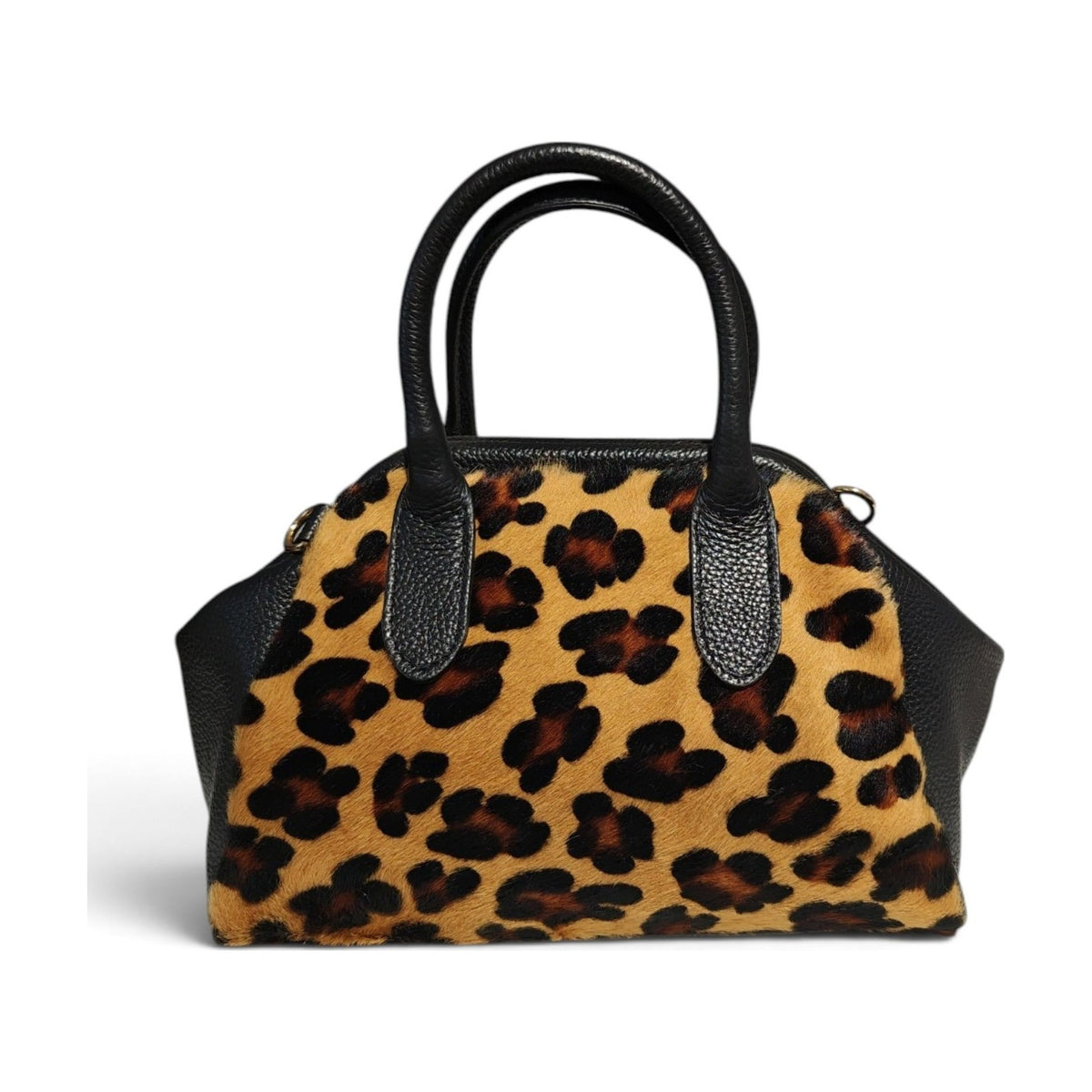 BM876 Leopard Print Pony Hair Dome Bag