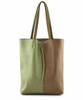 AG003 Moss Green Hazelnut Leather Tote Bag