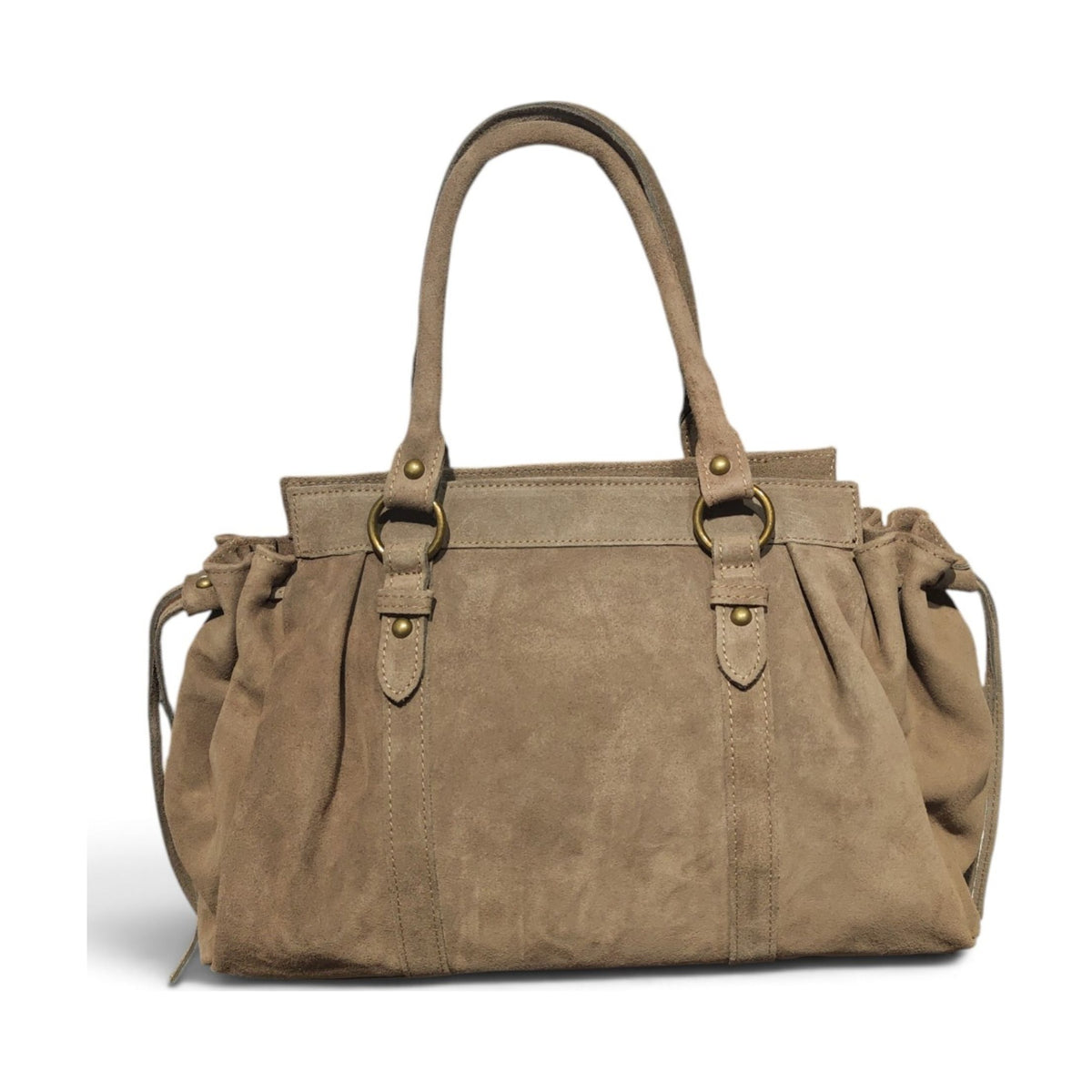 BM870 Taupe Suede Satchel Bag