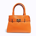 BM903 Orange Belted Leather Handbag