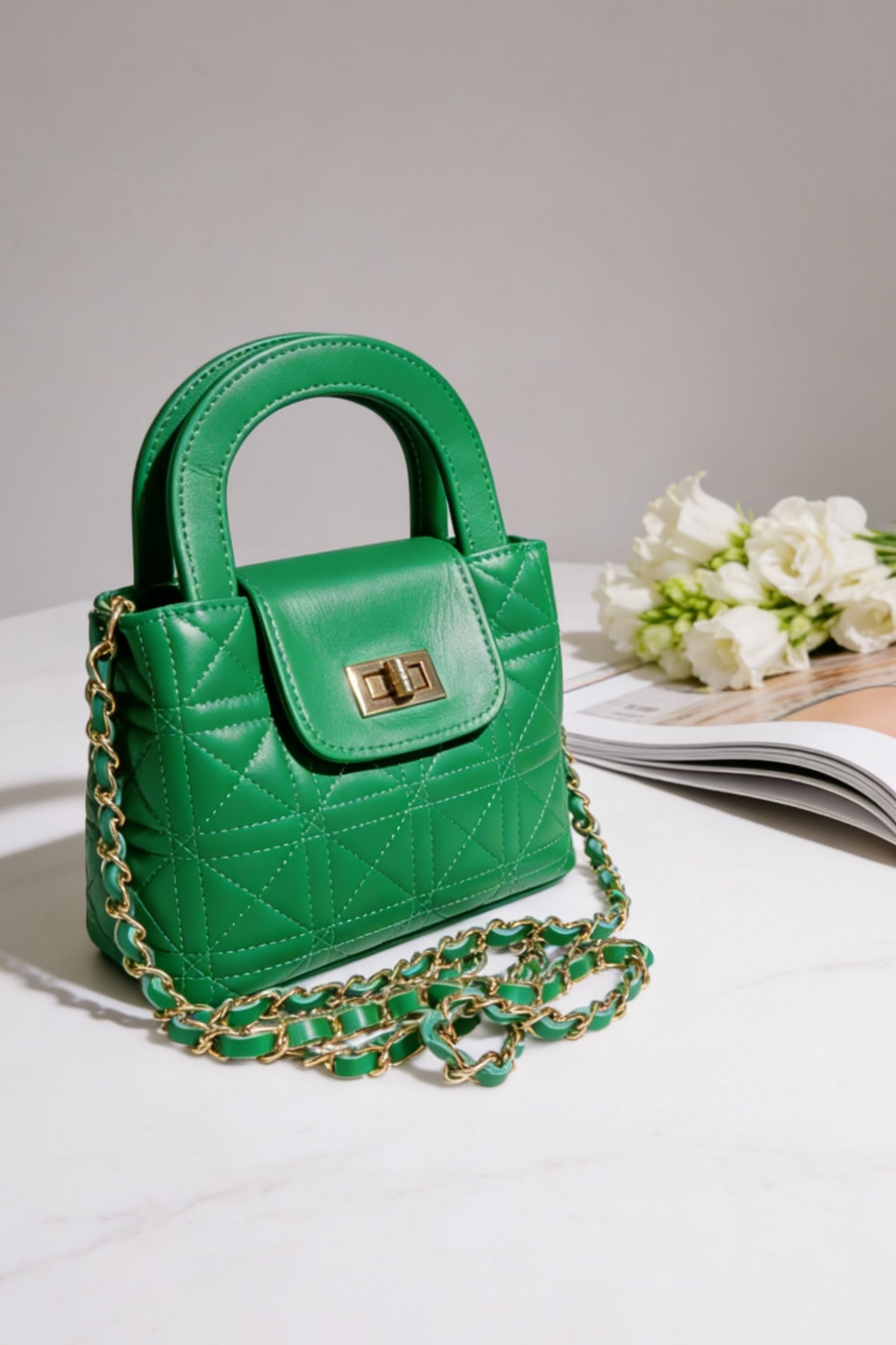 BM241 Green Top Handle Bag