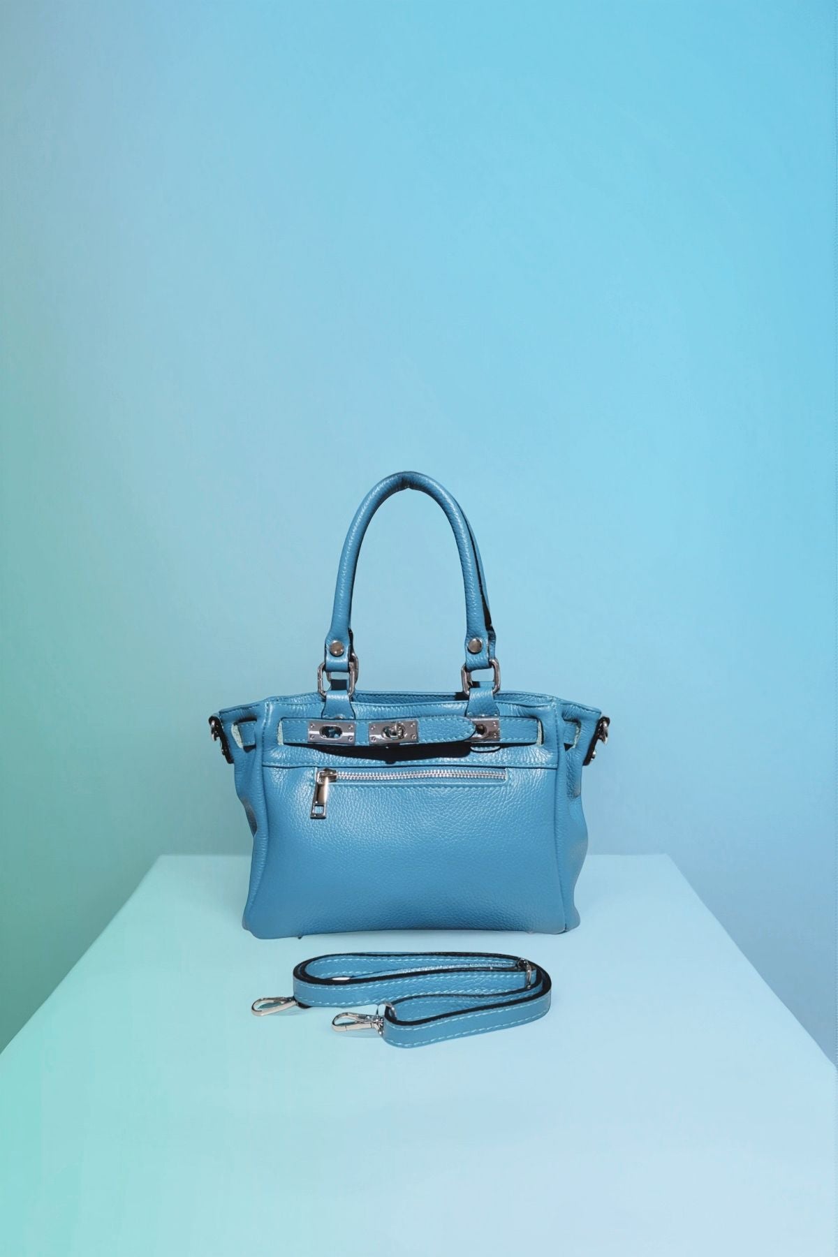 BM693 Turquoise Top Handle Bag