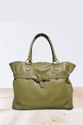 BM316 Khaki Leather Tote Bag