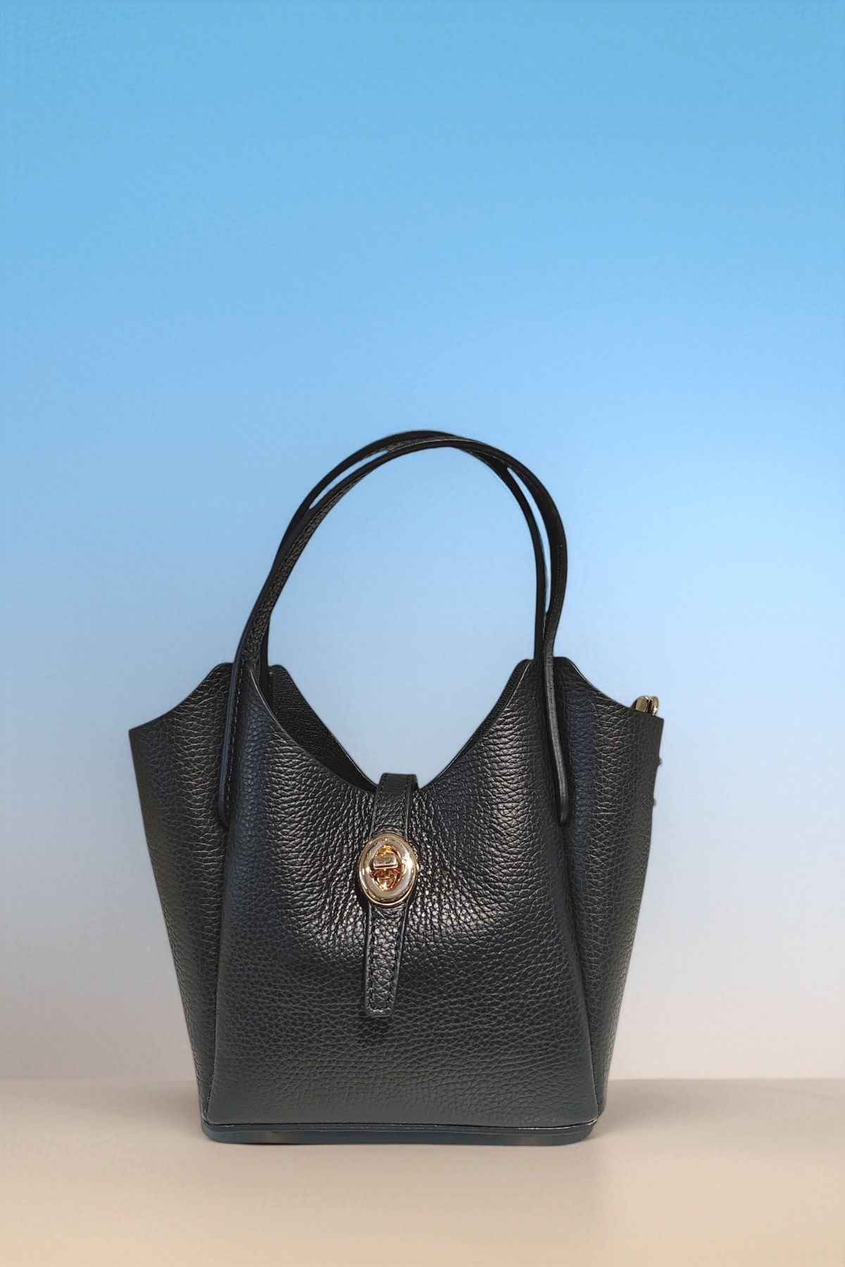 BM094 Black Leather Shoulder Bag