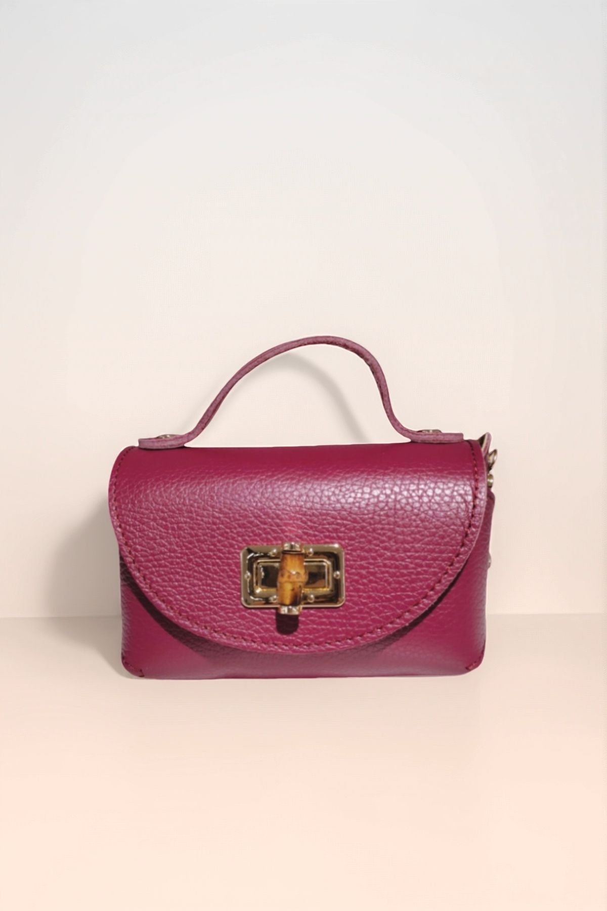 BM361 Plum Leather Crossbody Bag