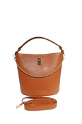 BM149 Dark Camel Leather Bucket Bag