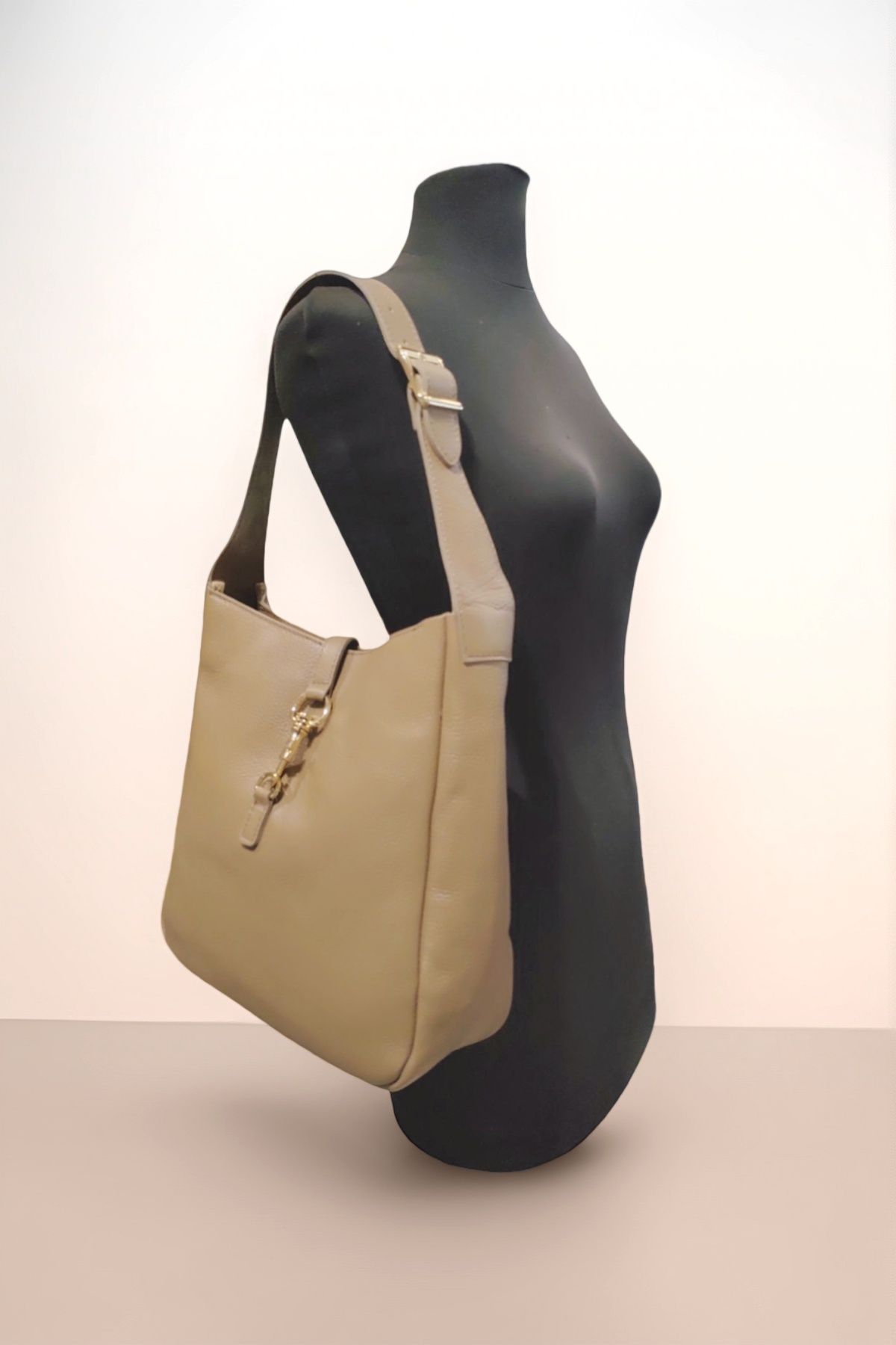 BM502 Beige Leather Tote Bag