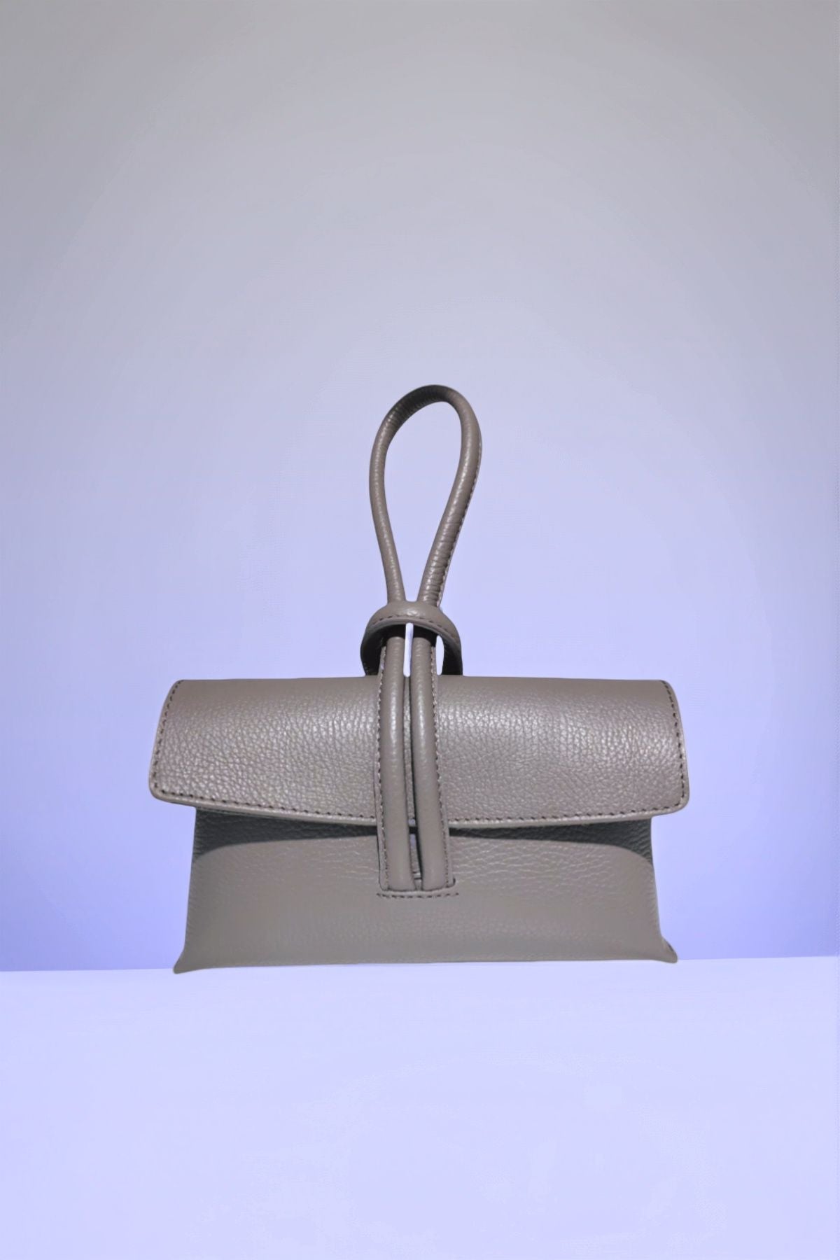 BM715 Dark Grey Leather Clutch Bag