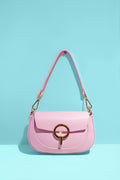 BM614 Light Pink Leather Shoulder Bag