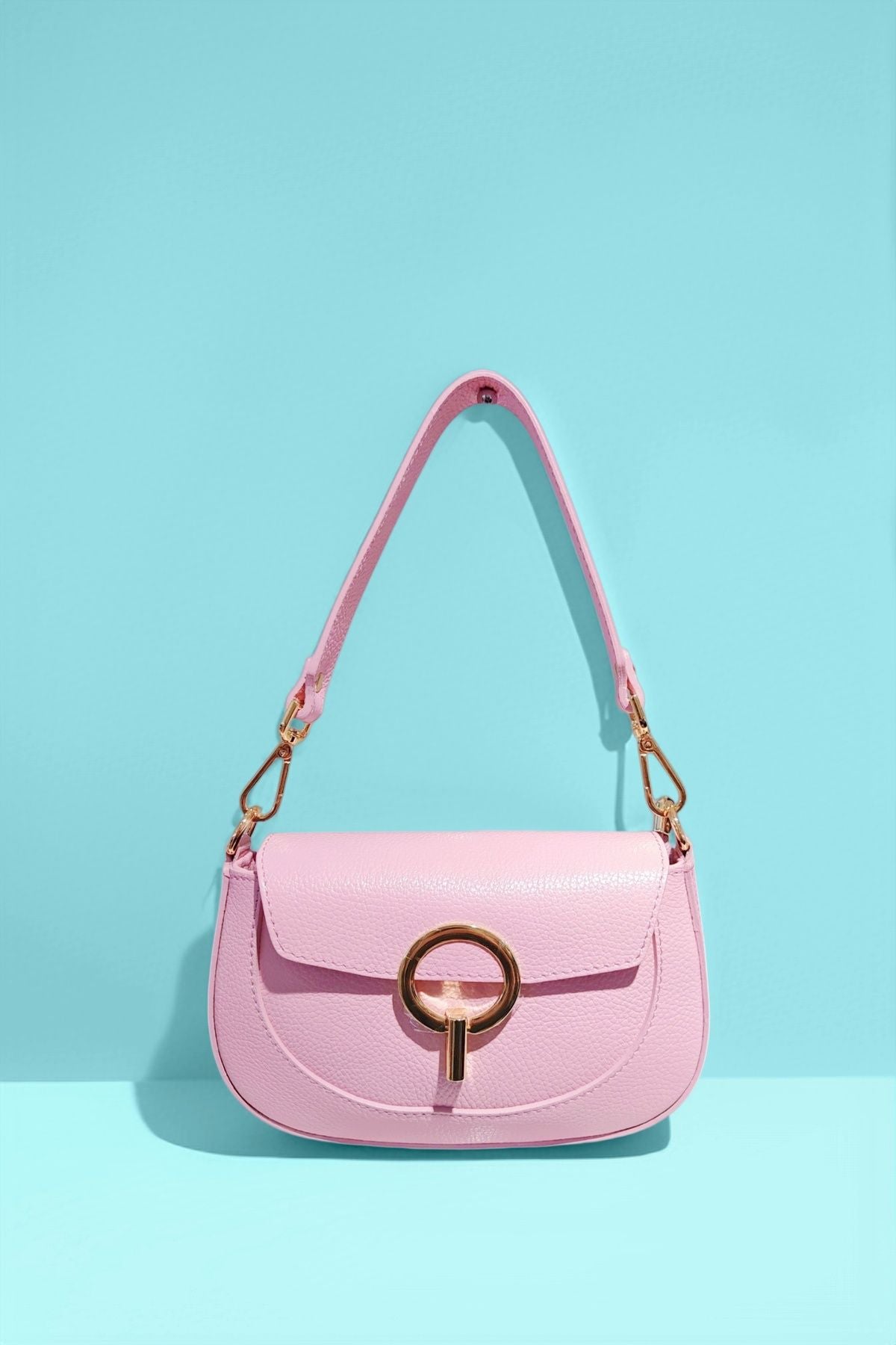 BM614 Light Pink Leather Shoulder Bag