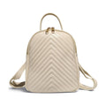 BM863 Cream Quilted Leather Backpack