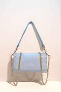 BM630 Sky Blue Leather Crossbody Bag