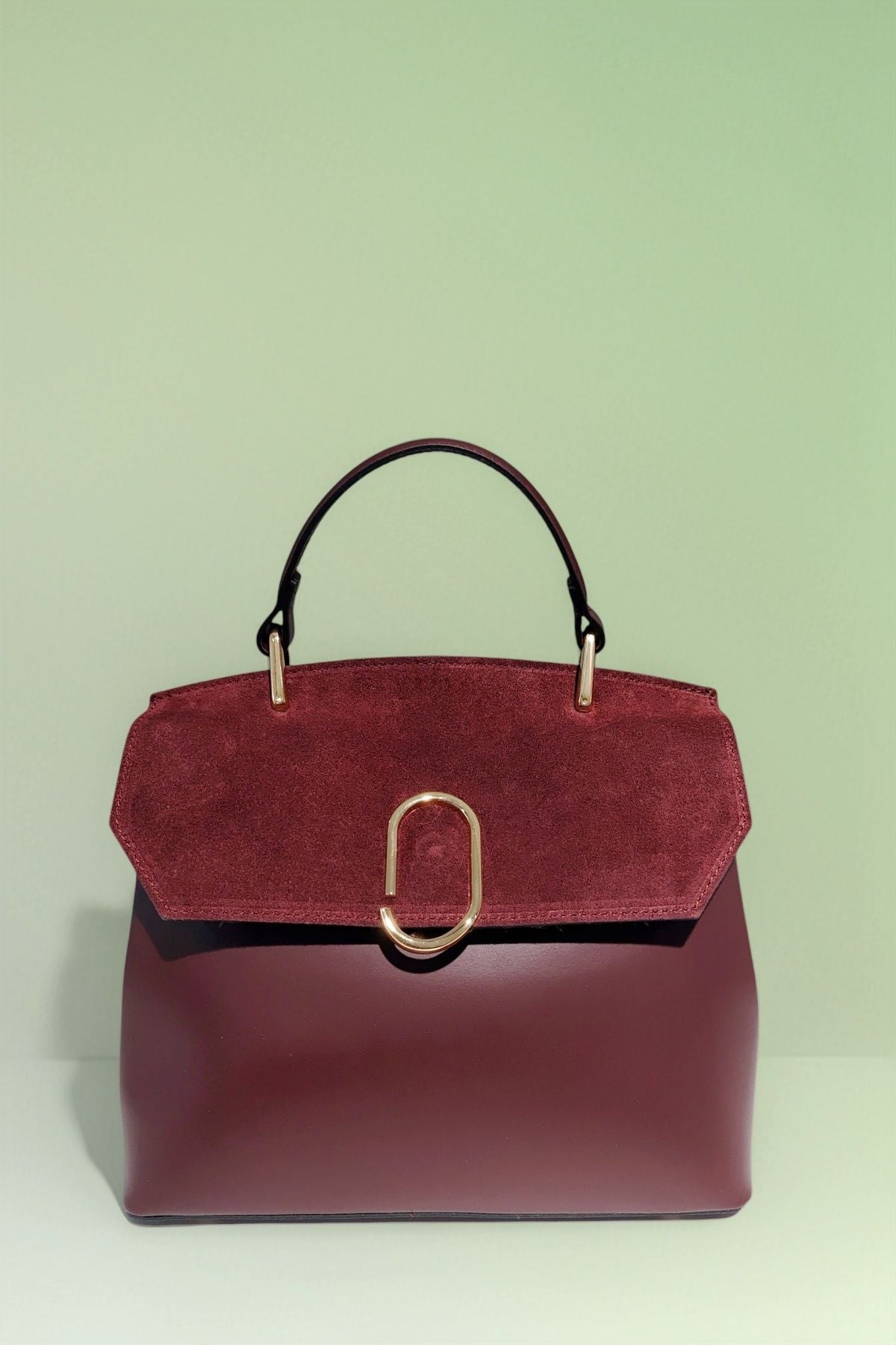 BM064 Plum Top Handle Bag