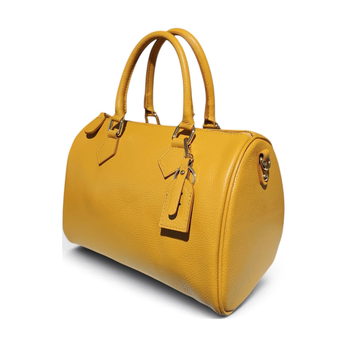 BM930 Mustard Leather Boston Bag