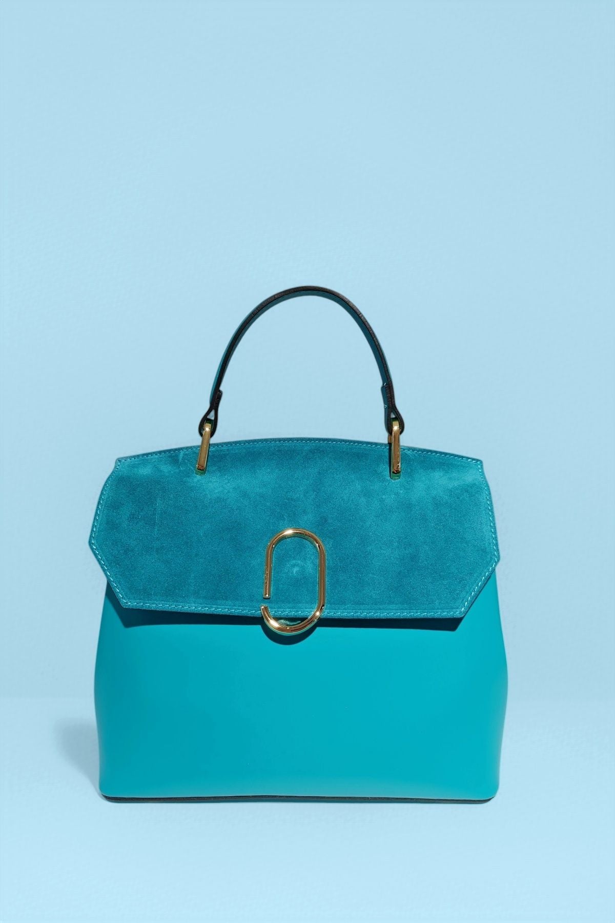 BM067 Turquoise Top Handle Bag