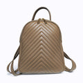 BM861 Taupe Quilted Leather Backpack