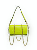 BM623 Neon Green Leather Crossbody Bag