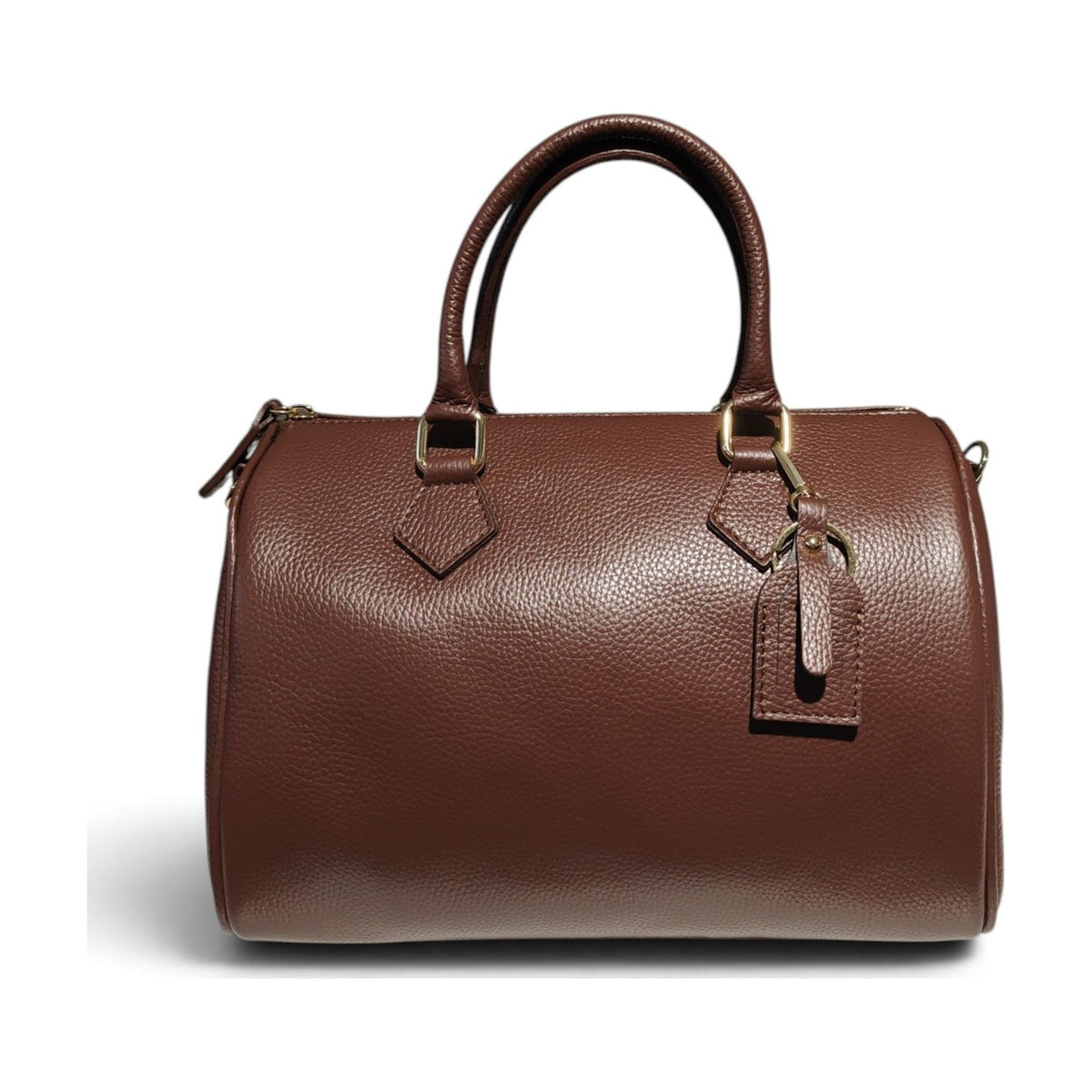 BM923 Mocha Leather Boston Bag