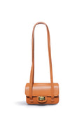 BM002 Dark Camel Leather Crossbody Bag