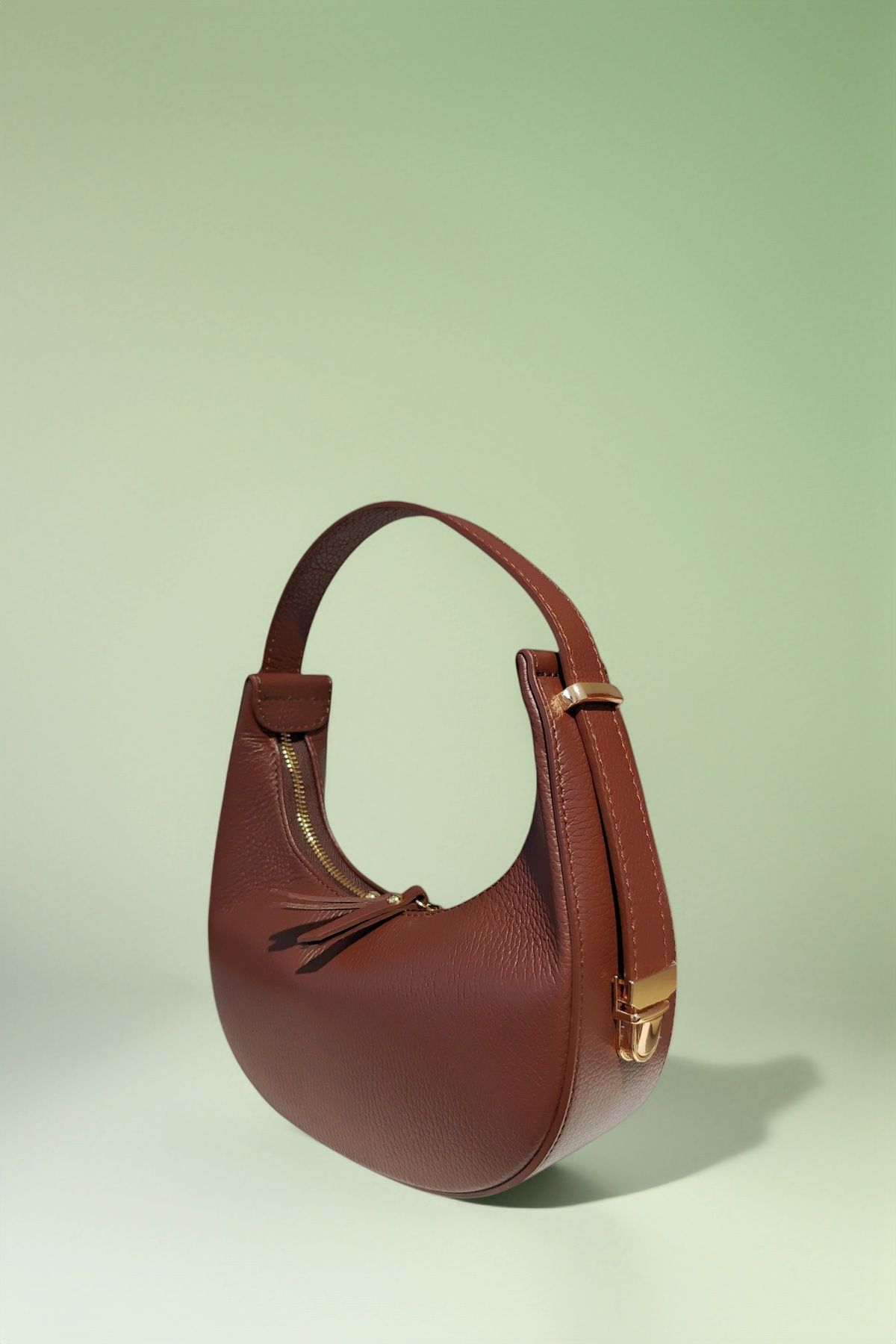 BM116 Mocha Leather Hobo Bag
