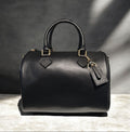 BM922 Black Leather Boston Bag
