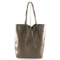 AG019 Taupe Metallic Suede Tote Bag