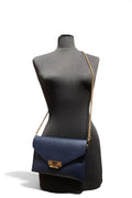 BM179 Navy Leather Crossbody Bag