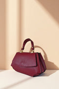 BM085 Plum Leather Crossbody Bag