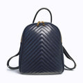 BM860 Navy Quilted Leather Backpack
