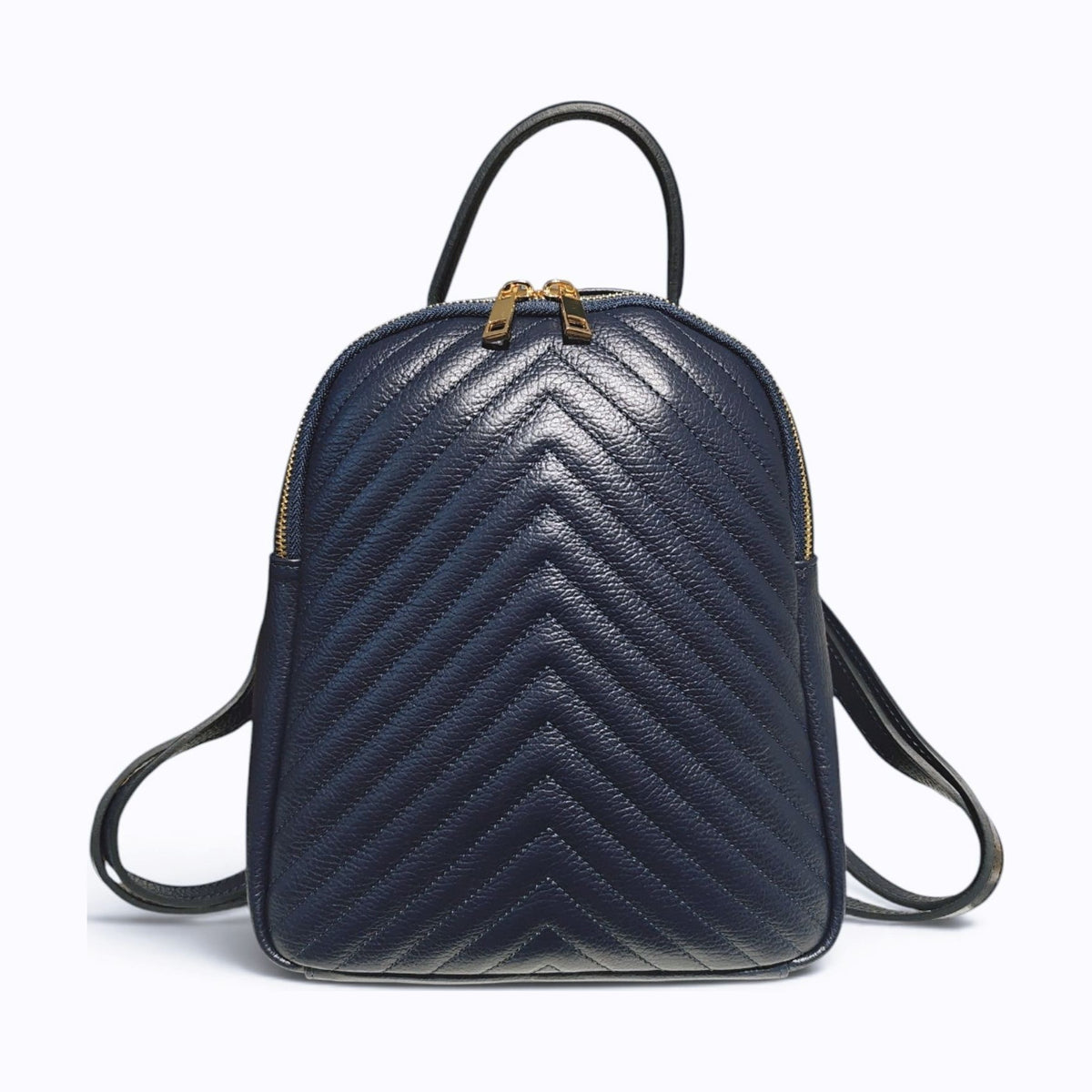 BM860 Navy Quilted Leather Backpack