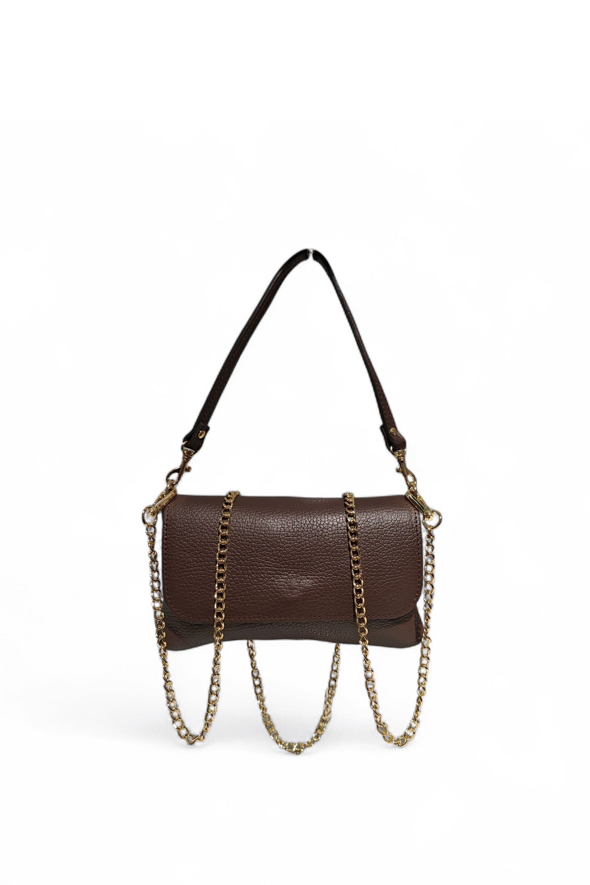 BM626 Chocolate Leather Crossbody Bag
