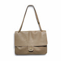 BM890 Taupe Leather Flap Bag