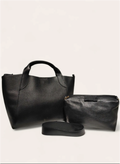 BM468 Black Leather Tote Bag