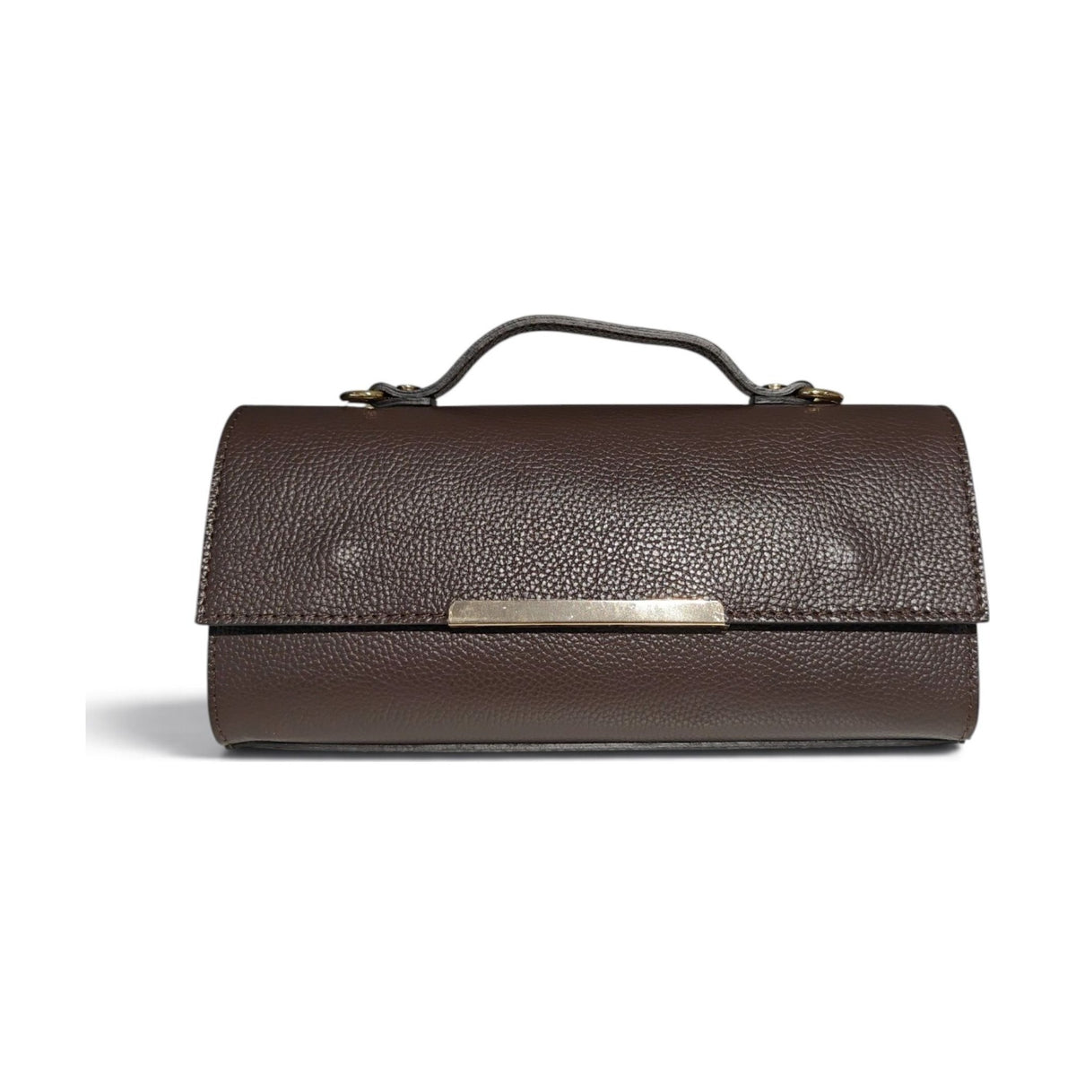 BM954 Chocolate Leather Top Handle Bag