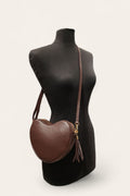 BM411 Mocha Leather Heart Bag