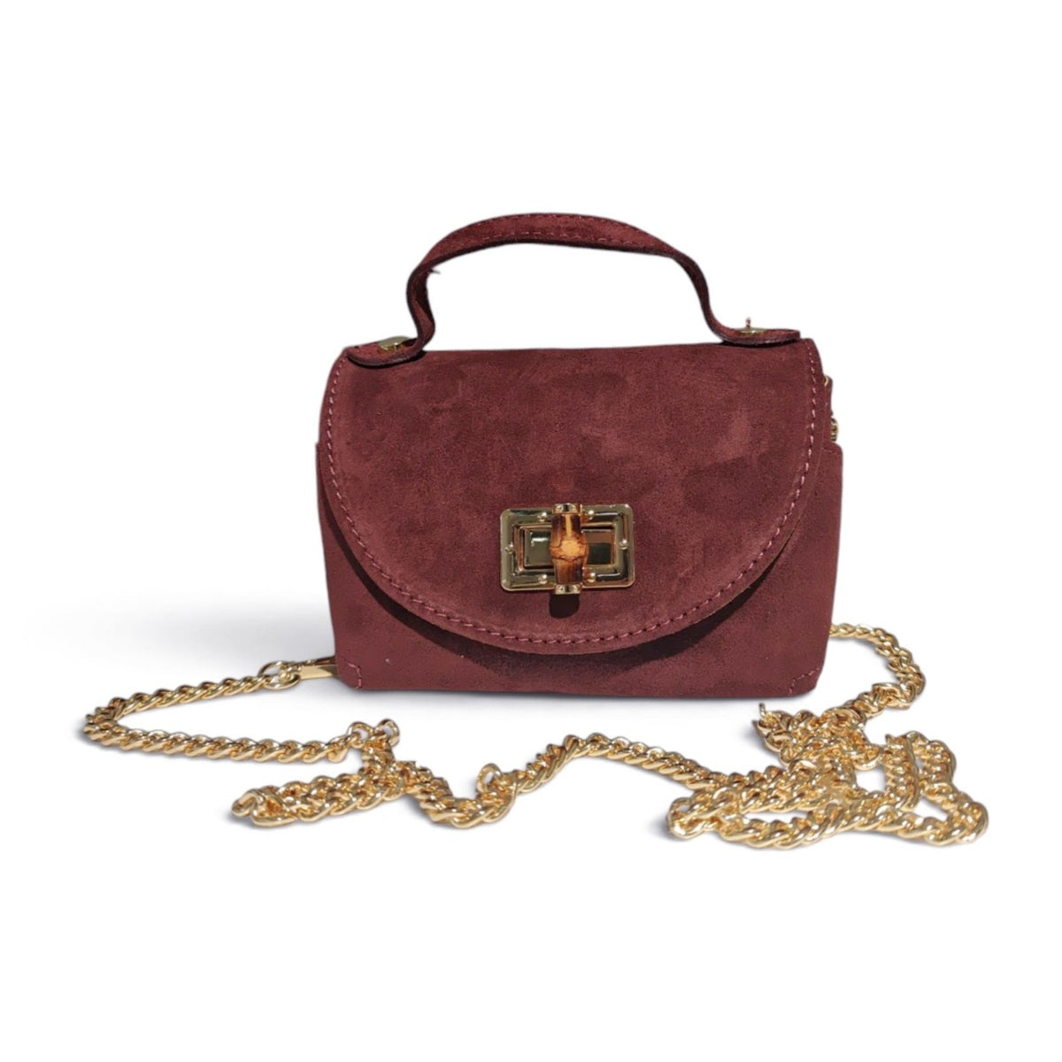 BM844 Plum Suede Crossbody Bag