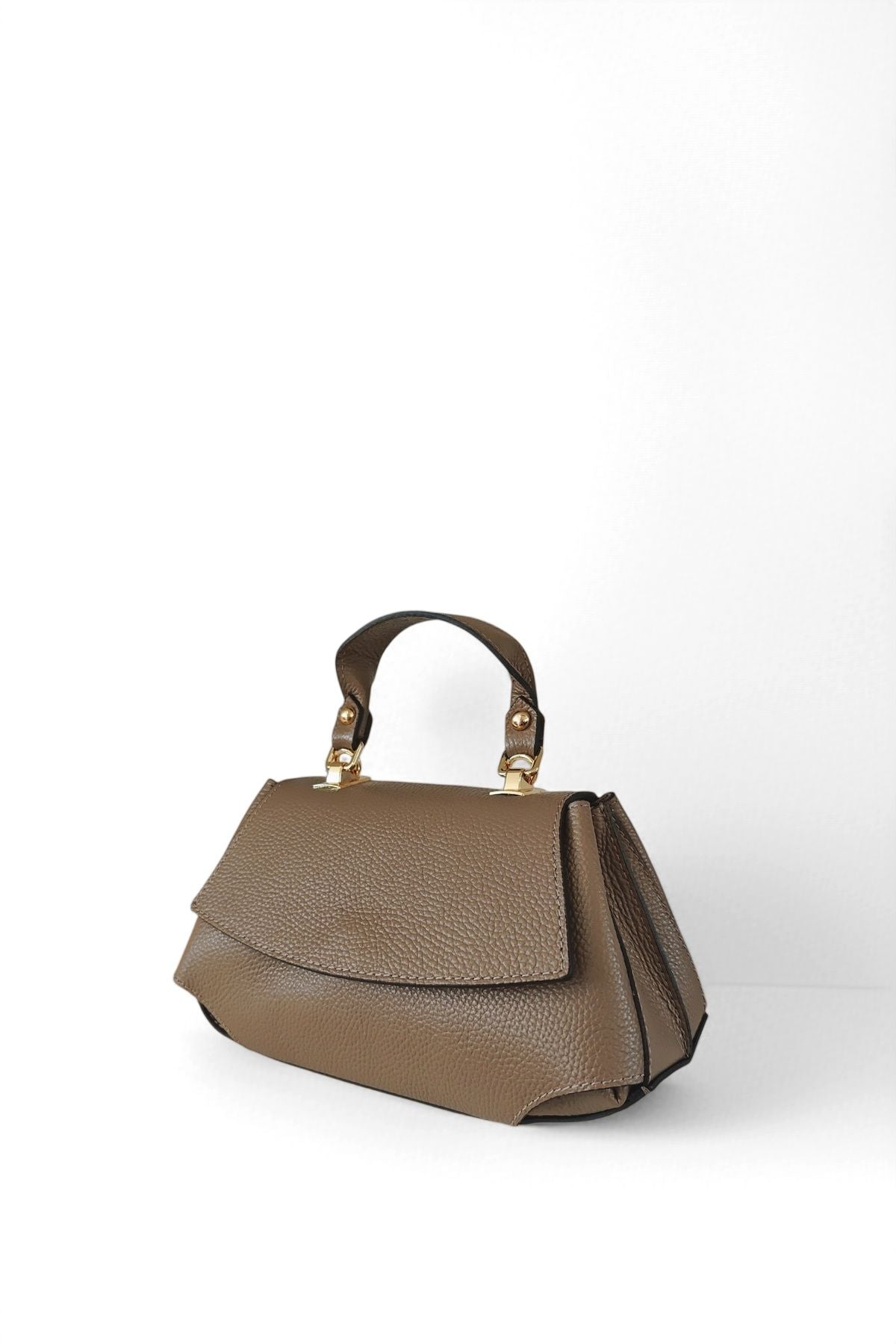 BM086 Taupe Leather Crossbody Bag