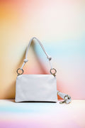 BM338 White Leather Crossbody Bag