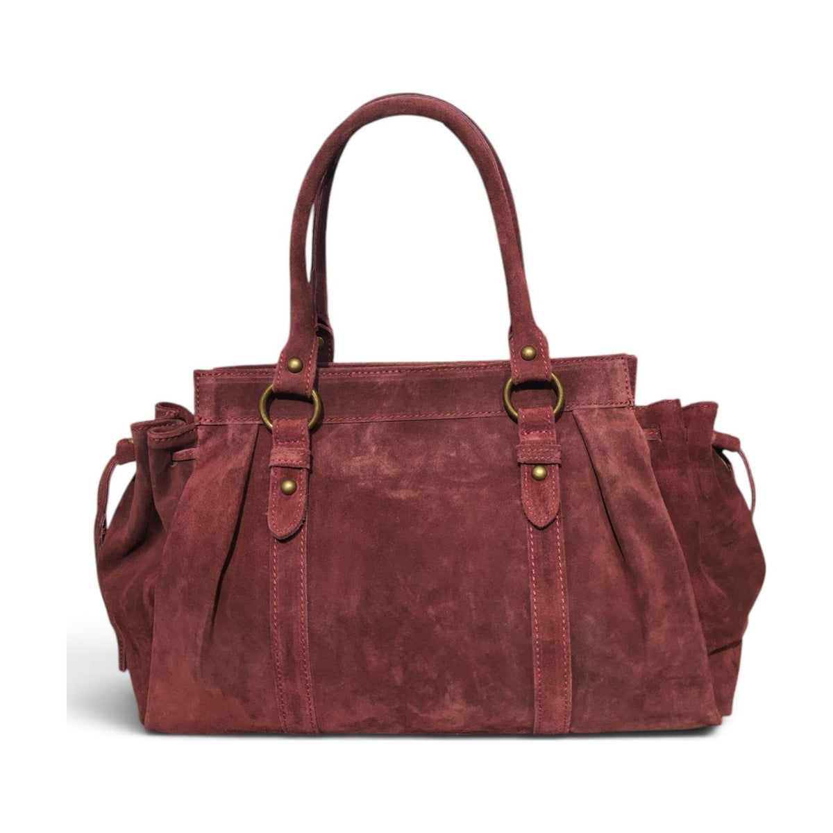 BM868 Plum Suede Satchel Bag