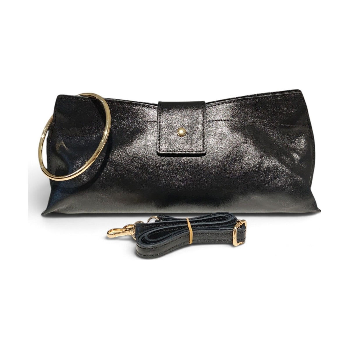 BM910 Black Metallic Ring Clutch